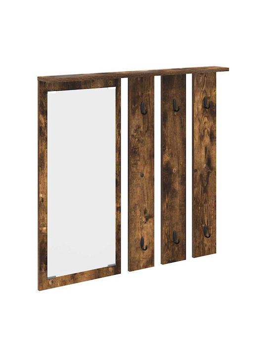 Eingangsmöbel mit Spiegel & Garderobe Smoked Oak 84x10x80cm