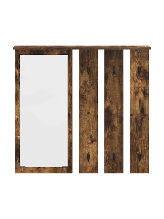 Eingangsmöbel mit Spiegel & Garderobe Smoked Oak 84x10x80cm