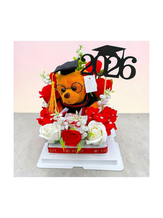 Graduation Arrangement Graduate 2026 Plush Teddy Bear Soap Roses Hydrangeas Raffaello Praline Graduation Arrangement Graduate 2026 Plush Teddy Bear Soap Roses Hydrangeas Raffaello Praline