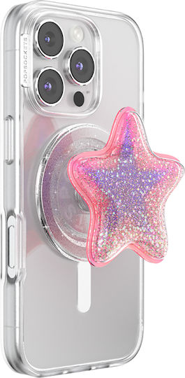 Popsockets Smartphone Popgrip Premium Magsafe Glitter Star Effect Pink