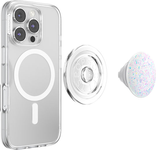 Popsockets Smartphone Popgrip Magsafe Stand Selfie Function Glitter Effect White