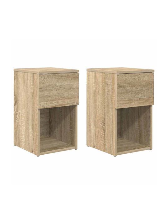 Nachttische Holz Beiges 2Stücke 29x31.5x49cm