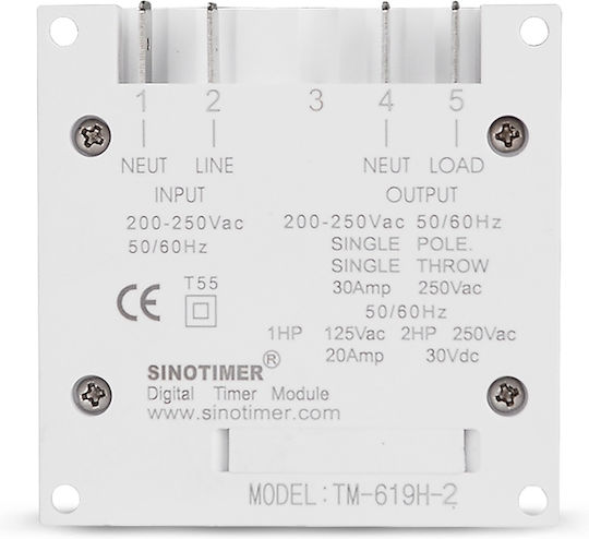 Digital Relais Timer Sinotimer Timer Schalter Programmierbar 230v 30a Tm619h2-30d