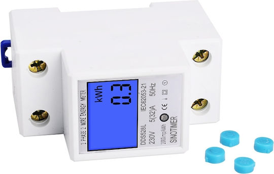 Contor Monofazat de Energie Electrică Sinotimer 230v Ac 50hz 5 32 A Afișaj Digital cu Led Iluminat Dds528l