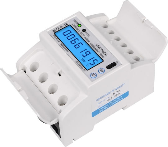 Contor Monofazat de Energie Electrică Sinotimer 230v Ac 50hz 5 100 A Afișaj Digital cu Led Iluminat Dds6619-015