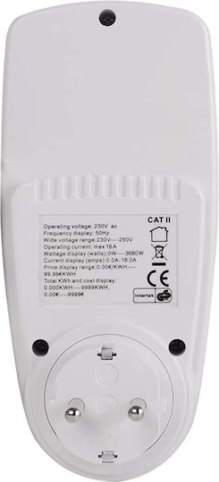 Digitales Messgerät Steckdose Sinotimer 230V 16A 3680W Anzeige mit Kwh V A Hz Dds108l