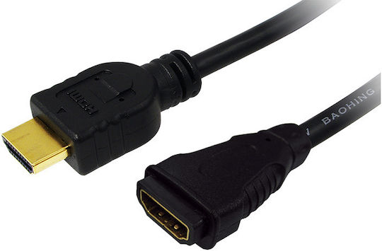 LogiLink HDMI 1.4 High Speed 1080p 120Hz Cable HDMI male - HDMI female 5m Μαύρο