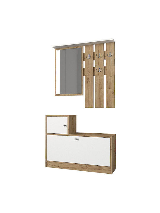 Galina Entry Furniture with Mirror / Hanger & Shoe Rack 91.8x27x70cm