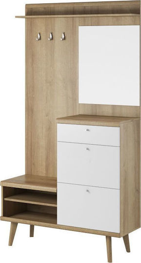 Riviera Mobilier de Intrare cu Oglindă / Cuier & Dulap pentru Pantofi 110x34x200buc Riviera Mobilier de Intrare cu Oglindă / Cuier & Dulap pentru Pantofi 110x34x200buc