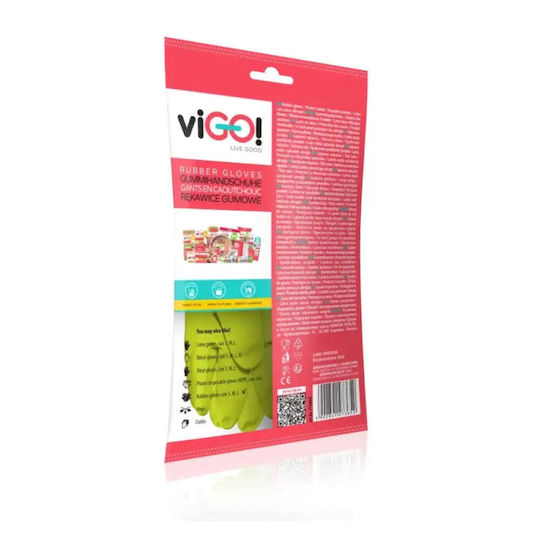 Vigo Kombucha Pair of Plastic Cleaning Gloves Large