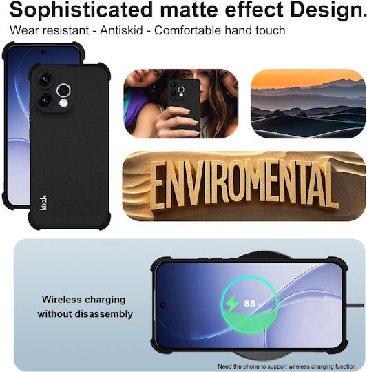Imak Matte Umschlag Rückseite Silikon Schwarz Oppo Reno15 5G