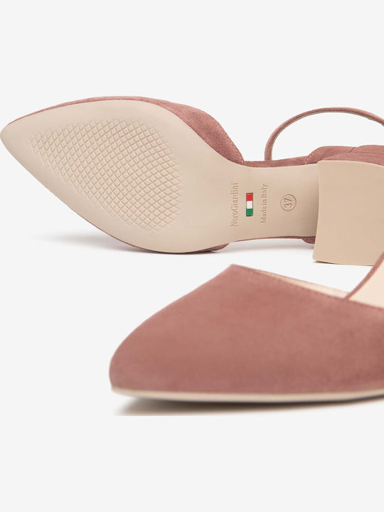 Pantofi Cu Toc Din Piele Roz