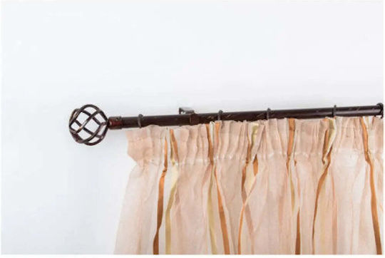 Ausziehbare Metallische Vorhangstange Einzeln 160-300cm Braun-Gold
