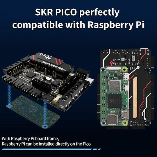 Bigtreetech Skr Pico V1.0 Motherboard 3d Printer Controller Voron V0 Mcu Rp2040 Arm Cortex-m0+ Integrated Tmc2209 Uart Driver 24v Improved Heatsink 4-layer Pcb Type-c Interface High-performance Upgrade 3d Printers