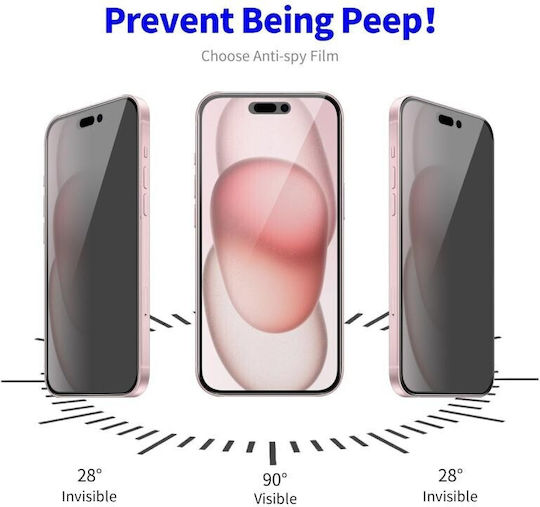Enkay Privacy Full Face Tempered Glass (iPhone 15)