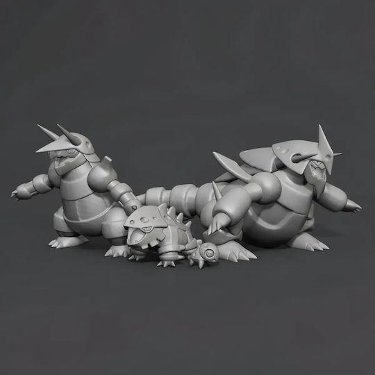 Φιγούρα Pokemon Collection Aron Lairon Aggron Mega Evolution 3d Εκτυπωμένη-7 6 Cm 1:24