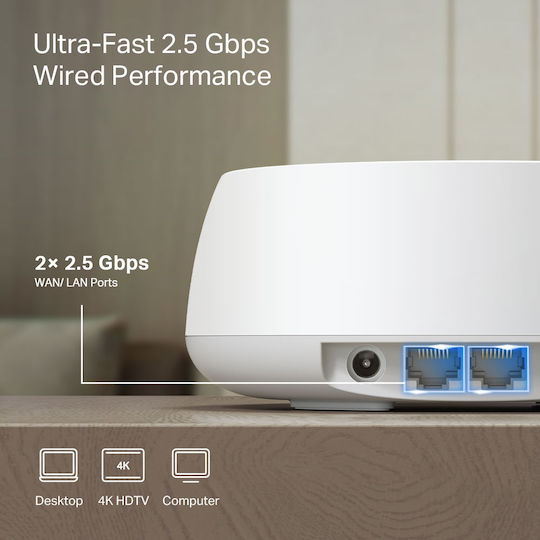TP-LINK Deco BE25 v1 Access Point with Mesh Wi-Fi 7 Dual Band (2.4 & 5GHz) Single Kit
