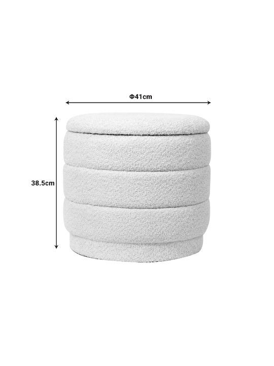 Pakketo Hocker Für Das Wohnzimmer Mit Stauraum Ecru Stoff 41x41x38,5cm