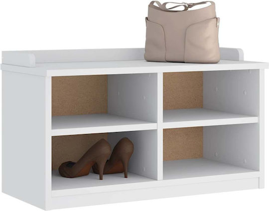 Sandens Mobilier de Intrare cu Dulap pentru Pantofi & Bancă Alb 87x40x50cm