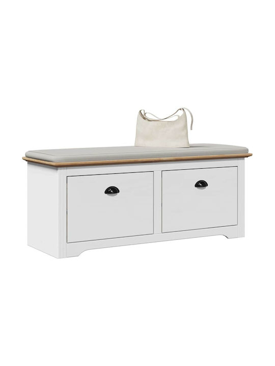 Mobilier de Intrare cu Dulap pentru Pantofi White and Brown 114x40x45cm