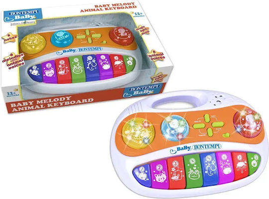 Bontempi Musical Instrument Melody Keybord with Music, Light, and Sounds for 12++ Months