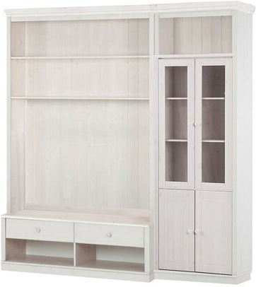 Saltoro 124 Wooden Living Room TV Unit with Showcase White