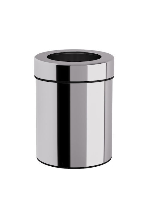 Pam & Co Office Metal Waste Bin 5lt Silver 21x21x28cm