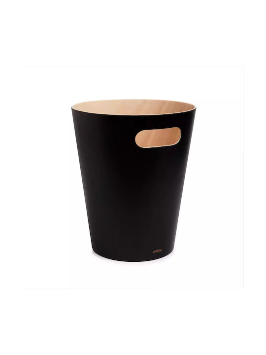 Umbra Woodrow Office Wooden Waste Bin 7.5lt Black 23x22.9x28cm