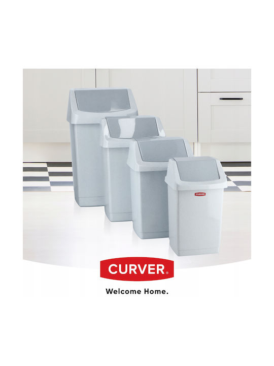 Curver Kunststoff Büroabfallbehälter 9Es Gray 18.9x18.9x38.1cm