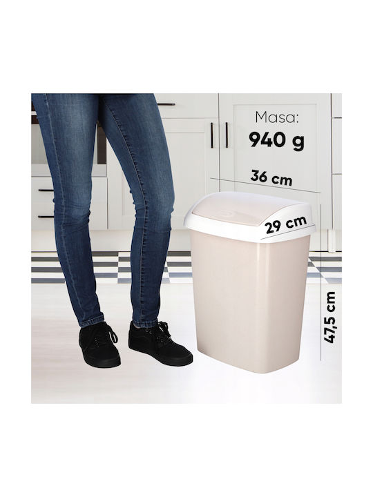 Curver Plastic Coș de gunoi de birou 25lt Bej 29.1x29.2x48cm