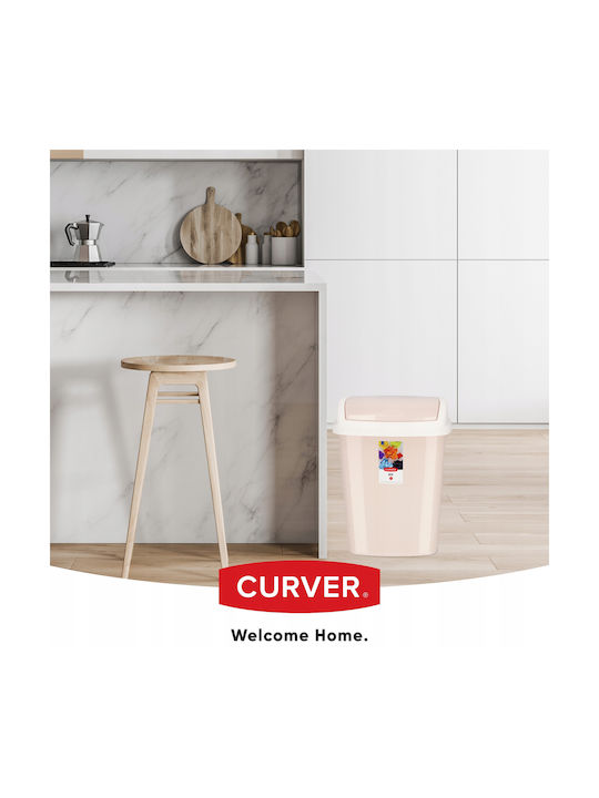 Curver Plastic Coș de gunoi de birou 25lt Bej 29.1x29.2x48cm