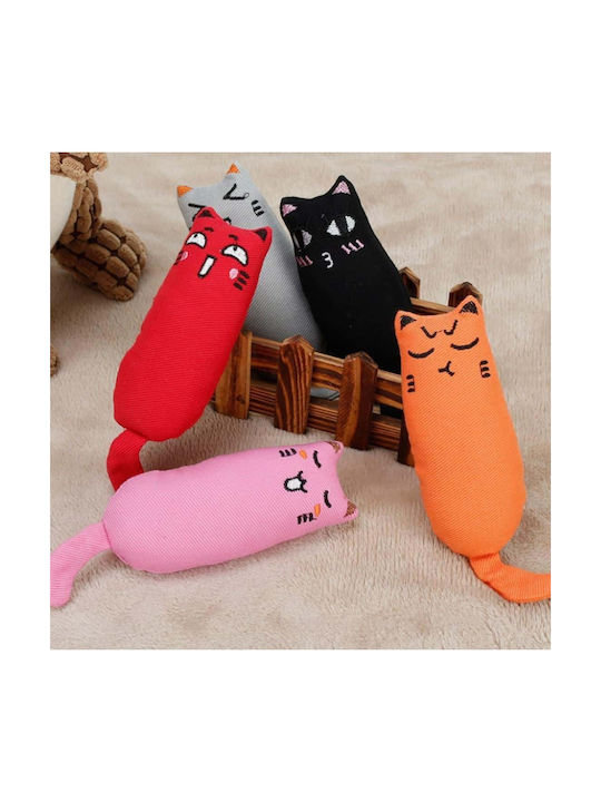 Cat-Shaped Toy Catnip Gray Size 16x6cm