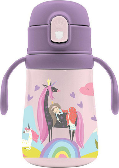 Must Team Kids Stainless Steel Thermos Water Bottle with Straw 350ml