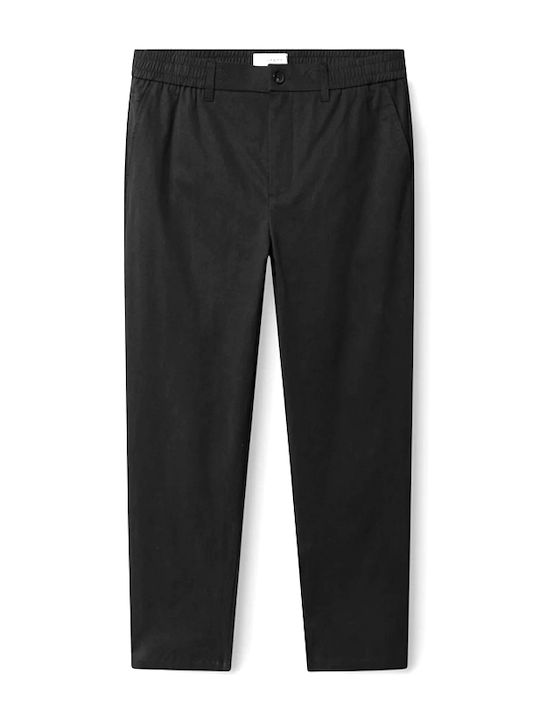 Monza Elastic Trousers in Relaxed Fit Black