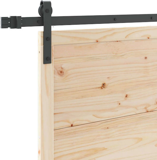 Schiebetür Natur 90 x 208 cm Massivholz Kiefer 3445632 Braun