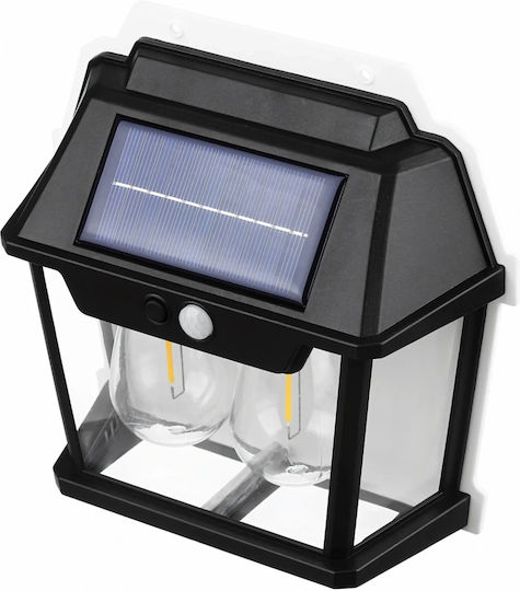 Lampă Solară de Perete 38W 600lm Alb Cald cu Senzor de Mișcare și Fotocelulă IP44 18x6.5x17.5cm