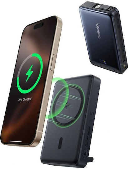 Baseus Nomos MagSafe Qi2 Power Bank 10000mAh 30W PPS Schwarzes