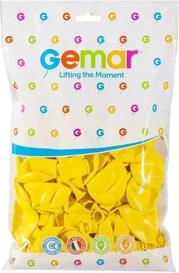 Composition with 100 Birthday Balloons Yellow 30cm