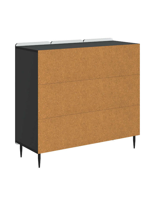 Sideboard aus Holz & Metall Schwarz 89x34,5x82cm