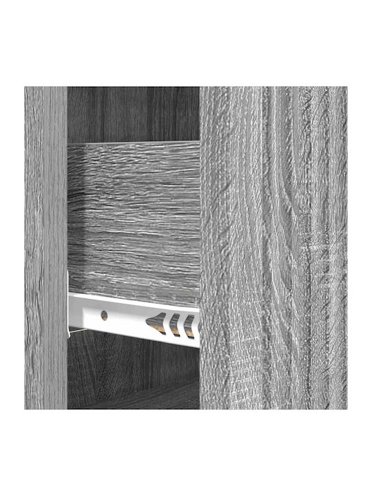 Sideboard from Wood & Metal with Drawers Gray Sonoma 66x34.5x90cm