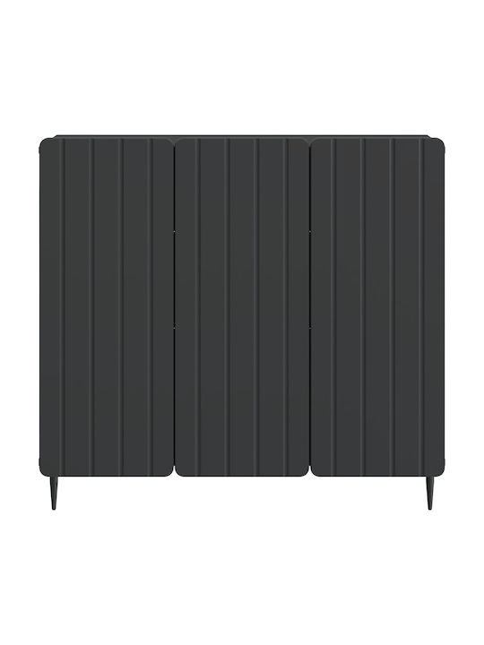 Sideboard aus Holz & Metall Schwarz 89x34,5x82cm