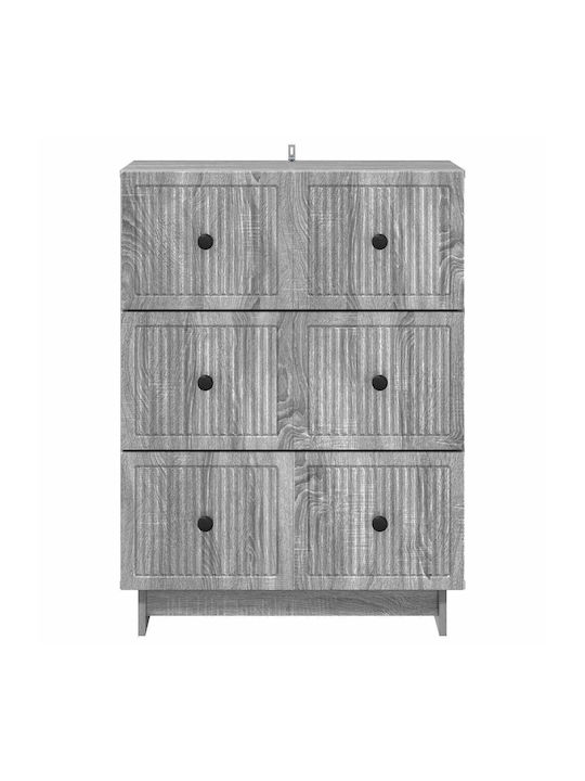 Sideboard from Wood & Metal with Drawers Gray Sonoma 66x34.5x90cm