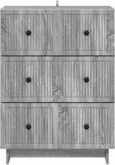 Bufet din Lemn și Metal cu Sertare Sonoma Gri 66x34.5x90cm