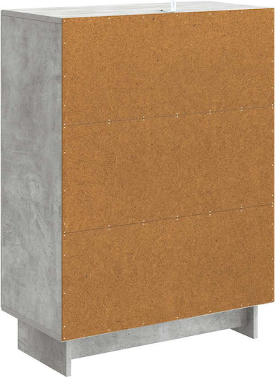Bufet din Lemn și Metal Gri Beton 66x34.5x90cm