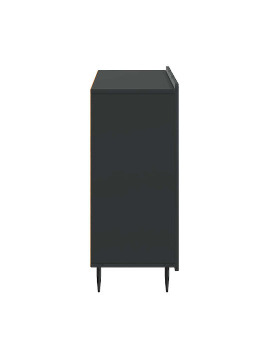Sideboard aus Holz & Metall Schwarz 89x34,5x82cm