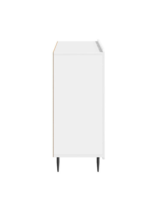 Bufet din Lemn și Metal Alb 89x34.5x82cm