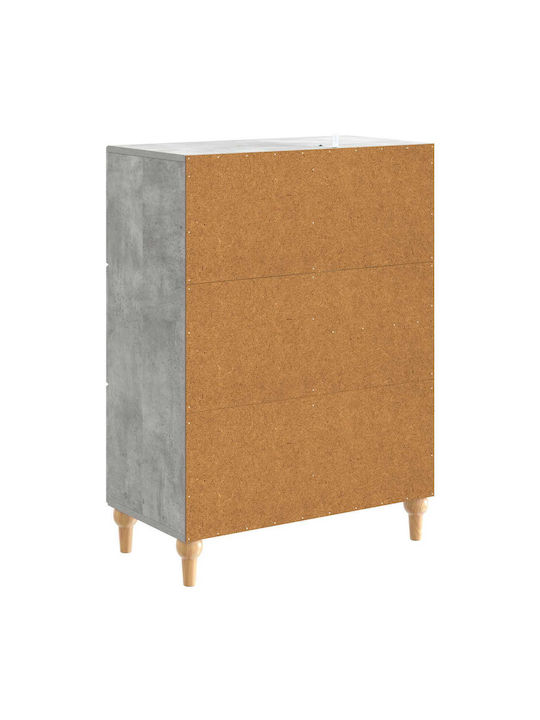 Wooden Sideboard with Drawers Concrete Gray 66x34.5x90cm