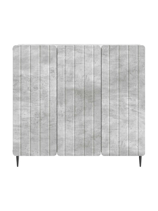 Sideboard from Wood & Metal Concrete Gray 89x34.5x82cm
