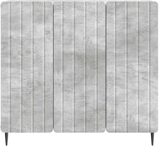 Sideboard aus Holz & Metall Grau Beton 89x34.5x82cm