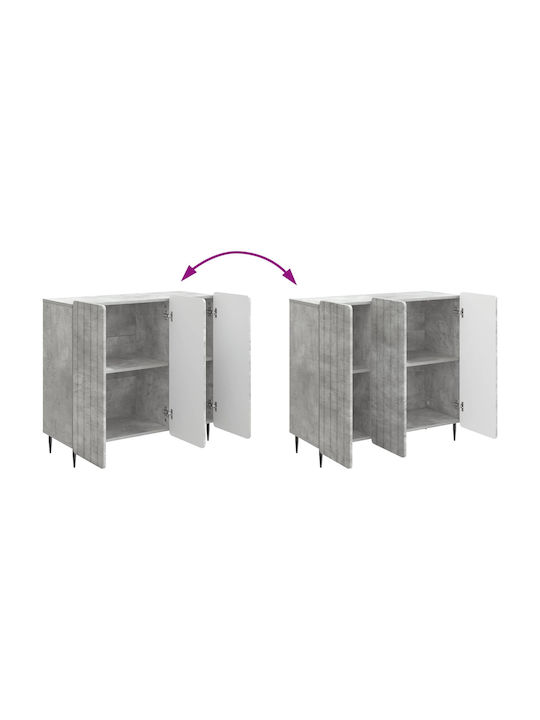Sideboard from Wood & Metal Concrete Gray 89x34.5x82cm